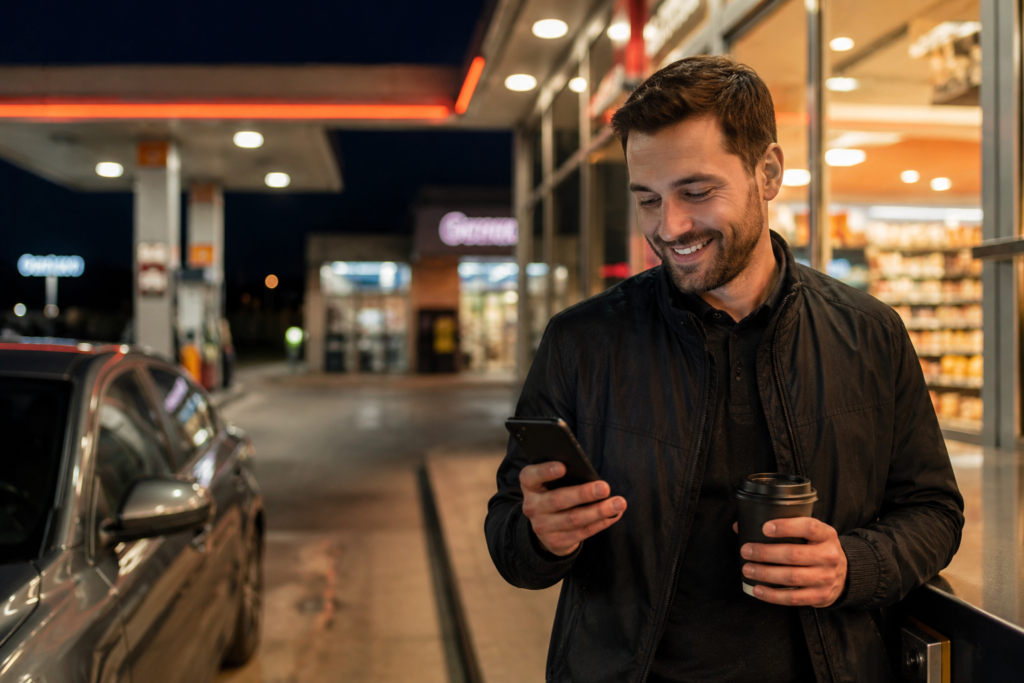 Caderno de anotações financeiras com custos de motorista ao lado de smartphone mostrando app OperDrive em mesa de madeira. Aumentar seus ganhos na uber.