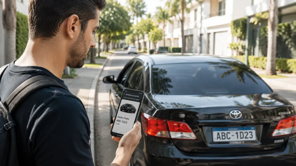 Validação da placa do veículo para garantir a segurança de como funciona o indriver.