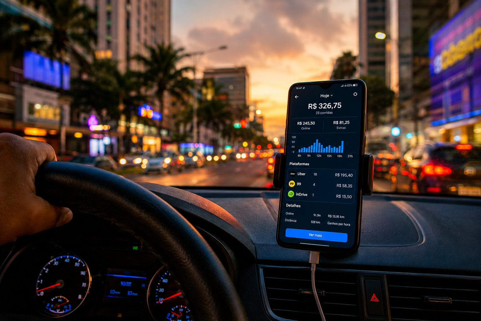 Quanto ganha um Uber em 2026? Veja o ganho líquido real por hora